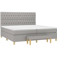 Boxspringbett mit Matratze Hellgrau 200x200 cm Stoff Vidaxl von VIDAXL