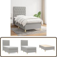 Boxspringbett mit Matratze Hellgrau 80x200 cm Stoff - Boxspringbett - Doppelbett - Bettenrahmen - Schlafsofa - Liegefläche 80x200 Cm Boxspringbett mit Matratze Hellgrau 80x200 cm Stoff - Boxspringbett - Doppelbett - Bettenrahmen - Schlafsofa - Liegefläche 80x200 Cm von VIDAXL