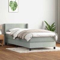 Boxspringbett mit Matratze Hellgrau 80x220 cm Samt Vidaxl Boxspringbett mit Matratze Hellgrau 80x220 cm Samt Vidaxl von VIDAXL