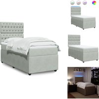 Boxspringbett mit Matratze Hellgrau 90x190 cm Samt - Boxspringbett - Boxspringbetten - Bett - Bett Mit Stauraum Boxspringbett mit Matratze Hellgrau 90x190 cm Samt - Boxspringbett - Boxspringbetten - Bett - Bett Mit Stauraum von VIDAXL