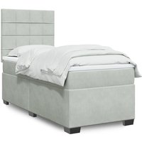 Boxspringbett mit Matratze Hellgrau 90x190 cm Samt Vidaxl von VIDAXL