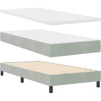 Boxspringbett mit Matratze Hellgrau 90x200 cm Samt Vidaxl Boxspringbett mit Matratze Hellgrau 90x200 cm Samt Vidaxl von VIDAXL