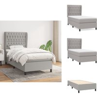 Boxspringbett mit Matratze Hellgrau 90x200 cm Stoff - Boxspringbett - Doppelbett - Bettenrahmen - Schlafraum - Schlafzimmer Boxspringbett mit Matratze Hellgrau 90x200 cm Stoff - Boxspringbett - Doppelbett - Bettenrahmen - Schlafraum - Schlafzimmer von VIDAXL