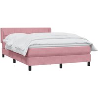 Boxspringbett mit Matratze Rosa 140x210 cm Samt vidaXL von VIDAXL