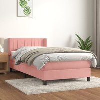 Boxspringbett mit Matratze Rosa 80x200 cm Samt Vidaxl von VIDAXL