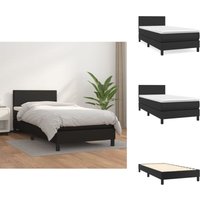 Vidaxl - Boxspringbett mit Matratze Schwarz 100x200 cm Kunstleder - Boxspringbett - Doppelbett - Bettenrahmen - Kunstlederbett - Schwarzes Bett Vidaxl - Boxspringbett mit Matratze Schwarz 100x200 cm Kunstleder - Boxspringbett - Doppelbett - Bettenrahmen - Kunstlederbett - Schwarzes Bett von VIDAXL