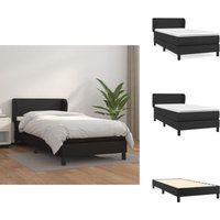 Vidaxl - Boxspringbett mit Matratze Schwarz 100x200 cm Kunstleder - Boxspringbett - Doppelbett - Bettenrahmen - Kunstlederbett - Schwarzes Bett Vidaxl - Boxspringbett mit Matratze Schwarz 100x200 cm Kunstleder - Boxspringbett - Doppelbett - Bettenrahmen - Kunstlederbett - Schwarzes Bett von VIDAXL