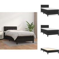 Boxspringbett mit Matratze Schwarz 100x200 cm Kunstleder - Boxspringbett - Doppelbett - Bettenrahmen - Luxusbett - Schwarzes Bett von VIDAXL