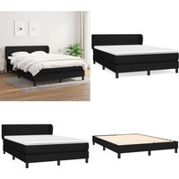 Boxspringbett mit Matratze Schwarz 140x190 cm Stoff - Boxspringbett - Doppelbett - Schlafzimmermöbel - Lattenrost - Matratze - Home & Living Boxspringbett mit Matratze Schwarz 140x190 cm Stoff - Boxspringbett - Doppelbett - Schlafzimmermöbel - Lattenrost - Matratze - Home & Living von VIDAXL