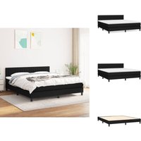 Boxspringbett mit Matratze Schwarz 160x200 cm Stoff - Boxspringbett - Doppelbett - Schlafsystem - Bettrahmen - Matratze von VIDAXL