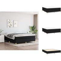 Boxspringbett mit Matratze Schwarz 180x200 cm Stoff - Boxspringbett - Doppelbett - Bettenrahmen - Matratze - Matratzenauflage von VIDAXL