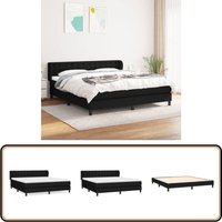 Vidaxl - Boxspringbett mit Matratze Schwarz 180x200 cm Stoff - Boxspringbett - Doppelbett - Schlafraum - Bettenrahmen - Massivholzbette von VIDAXL