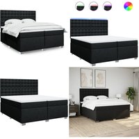 Boxspringbett mit Matratze Schwarz 200x200 cm Stoff - Boxspringbett - Doppelbett - Massivholzbette - Betten Mit Beleuchtung - Elektrisches Bett von VIDAXL