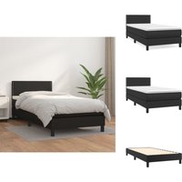 Vidaxl - Boxspringbett mit Matratze Schwarz 80x200 cm Kunstleder - Boxspringbett - Doppelbett - Bettenrahmen - Kunstlederbett - Schwarzes Bett von VIDAXL