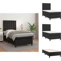 Vidaxl - Boxspringbett mit Matratze Schwarz 90x190 cm Kunstleder - Boxspringbett - Doppelbett - Bettenrahmen - Kunstlederbett - Schwarzes Bett Vidaxl - Boxspringbett mit Matratze Schwarz 90x190 cm Kunstleder - Boxspringbett - Doppelbett - Bettenrahmen - Kunstlederbett - Schwarzes Bett von VIDAXL