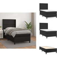Vidaxl - Boxspringbett mit Matratze Schwarz 90x190 cm Kunstleder - Boxspringbett - Doppelbett - Bettenrahmen - Kunstlederbett - Schwarzes Bett Vidaxl - Boxspringbett mit Matratze Schwarz 90x190 cm Kunstleder - Boxspringbett - Doppelbett - Bettenrahmen - Kunstlederbett - Schwarzes Bett von VIDAXL