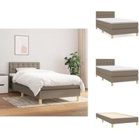 Boxspringbett mit Matratze Taupe 100x200 cm Stoff - Boxspringbett - Doppelbett - Bettenrahmen - Lattenrost - Matratze von VIDAXL