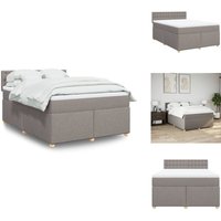 Boxspringbett mit Matratze Taupe 140x200 cm Stoff - Boxspringbett - Boxspringbetten - Bett - Schlafzimmermöbel Boxspringbett mit Matratze Taupe 140x200 cm Stoff - Boxspringbett - Boxspringbetten - Bett - Schlafzimmermöbel von VIDAXL