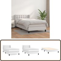 Boxspringbett mit Matratze Weiß 100x200 cm Kunstleder - Boxspringbett - Betten - Doppelbett - Weißes Bett - Kunstleder Bett Boxspringbett mit Matratze Weiß 100x200 cm Kunstleder - Boxspringbett - Betten - Doppelbett - Weißes Bett - Kunstleder Bett von VIDAXL
