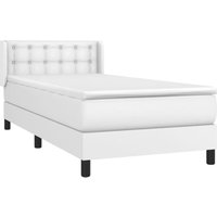 Boxspringbett mit Matratze Weiß 100x200 cm Kunstleder Vidaxl von VIDAXL