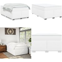 Boxspringbett mit Matratze Weiß 120x190 cm Kunstleder - Vidaxl von VIDAXL