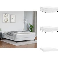 Vidaxl - Boxspringbett mit Matratze Weiß 140x200 cm Kunstleder - Boxspringbett - Doppelbett - Bettenrahmen - Kunstlederbett - Weißes Bett von VIDAXL