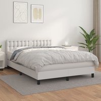 Boxspringbett mit Matratze Weiß 140x200 cm Kunstleder Vidaxl Boxspringbett mit Matratze Weiß 140x200 cm Kunstleder Vidaxl von VIDAXL