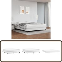 Vidaxl - Boxspringbett mit Matratze Weiß 160x200 cm Kunstleder - Boxspringbett - Doppelbett - Bettauflage - Matratze - Kunstleder Vidaxl - Boxspringbett mit Matratze Weiß 160x200 cm Kunstleder - Boxspringbett - Doppelbett - Bettauflage - Matratze - Kunstleder von VIDAXL