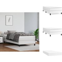 Vidaxl - Boxspringbett mit Matratze Weiß 80x200 cm Kunstleder - Boxspringbett - Betten - Doppelbett - Weißes Bett - Kunstleder Bett von VIDAXL
