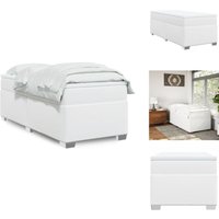 Boxspringbett mit Matratze Weiß 80x200 cm Kunstleder - Boxspringbett - Boxspringbetten - Bett - Bett Mit Stauraum von VIDAXL