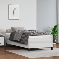 Boxspringbett mit Matratze Weiß 80x200 cm Kunstleder Vidaxl Boxspringbett mit Matratze Weiß 80x200 cm Kunstleder Vidaxl von VIDAXL
