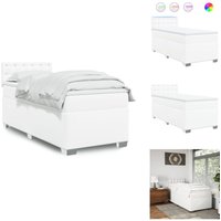 Boxspringbett mit Matratze Weiß 90x190 cm Kunstleder - Boxspringbett - Boxspringbetten - Bett - Betten Boxspringbett mit Matratze Weiß 90x190 cm Kunstleder - Boxspringbett - Boxspringbetten - Bett - Betten von VIDAXL