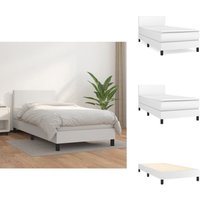 Boxspringbett mit Matratze Weiß 90x200 cm Kunstleder - Boxspringbett - Betten - Doppelbett - Weißes Bett - Kunstlederbett Boxspringbett mit Matratze Weiß 90x200 cm Kunstleder - Boxspringbett - Betten - Doppelbett - Weißes Bett - Kunstlederbett von VIDAXL
