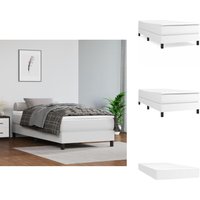 Vidaxl - Boxspringbett mit Matratze Weiß 90x200 cm Kunstleder - Boxspringbett - Doppelbett - Bettenrahmen - Kunstlederbett - Weißes Bett von VIDAXL
