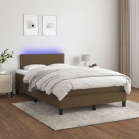 Boxspringbett mit Matratze & LED Dunkelbraun 120x200 cm Stoff vidaXL Boxspringbett mit Matratze & LED Dunkelbraun 120x200 cm Stoff vidaXL von VIDAXL