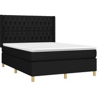 Boxspringbett mit Matratze & LED Schwarz 140x190 cm Stoff vidaXL Boxspringbett mit Matratze & LED Schwarz 140x190 cm Stoff vidaXL von VIDAXL