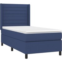 Boxspringbett mit Matratze & led Blau 90x190 cm Stoff Vidaxl von VIDAXL