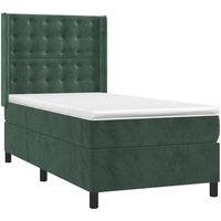 Boxspringbett mit Matratze & led Dunkelgrün 100x200 cm Samt Vidaxl von VIDAXL