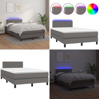 Vidaxl - Boxspringbett mit Matratze & led Grau 120x200 cm Kunstleder - Boxspringbett - Bettenrahmen - Doppelbett - Lederbettwäsche - Luxusbett - Home Vidaxl - Boxspringbett mit Matratze & led Grau 120x200 cm Kunstleder - Boxspringbett - Bettenrahmen - Doppelbett - Lederbettwäsche - Luxusbett - Home von VIDAXL