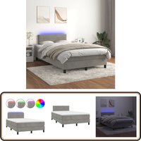 Boxspringbett mit Matratze & led Hellgrau 120x200 cm Samt - Boxspringbett - Samtbett - Doppelbett - led Beleuchtung - Schlafsystem Boxspringbett mit Matratze & led Hellgrau 120x200 cm Samt - Boxspringbett - Samtbett - Doppelbett - led Beleuchtung - Schlafsystem von VIDAXL