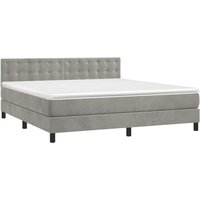 Boxspringbett mit Matratze & led Hellgrau 180x200 cm Samt Vidaxl von VIDAXL