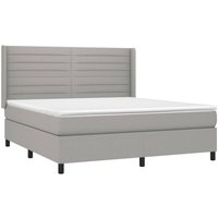Boxspringbett mit Matratze & led Hellgrau 180x200 cm Stoff Vidaxl von VIDAXL