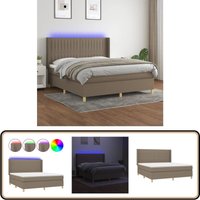 Boxspringbett mit Matratze & led Taupe 160x200 cm Stoff - Boxspringbett - Doppelbett - Lattenrost - Bettsofa - Schlafsystem Boxspringbett mit Matratze & led Taupe 160x200 cm Stoff - Boxspringbett - Doppelbett - Lattenrost - Bettsofa - Schlafsystem von VIDAXL
