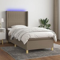 Boxspringbett mit Matratze & led Taupe 90x200 cm Stoff Vidaxl Boxspringbett mit Matratze & led Taupe 90x200 cm Stoff Vidaxl von VIDAXL