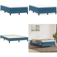 Boxspringbett ohne Matratze Dunkelblau 120x210 cm Samt - Vidaxl von VIDAXL
