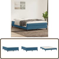 Vidaxl - Boxspringbett ohne Matratze Dunkelblau 140x220 cm Samt von VIDAXL