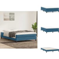 Boxspringbett ohne Matratze Dunkelblau 160x220 cm Samt - Boxspringbett - Boxspringbetten - Bett - Schlafzimmermöbel von VIDAXL