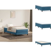 Boxspringbett ohne Matratze Dunkelblau 80x220 cm Samt - Boxspringbett - Boxspringbetten - Bett - Schlafzimmermöbel von VIDAXL