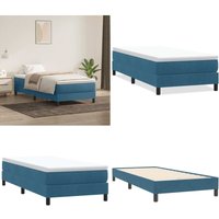 Boxspringbett ohne Matratze Dunkelblau 80x220 cm Samt - Vidaxl von VIDAXL