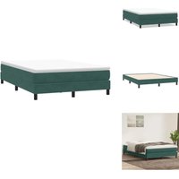Boxspringbett ohne Matratze Dunkelgrün 140x210 cm Samt - Boxspringbett - Boxspringbetten - Bett - Schlafzimmermöbel von VIDAXL